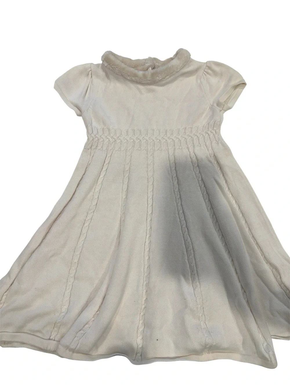 Gymboree Cream Cable-Knit Short Sleeve Dress for Girls